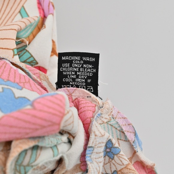 TOLANI Dress Size XXS Retro Tropical Floral Tiered Button Mini Dopamine India‎ - Picture 7 of 12